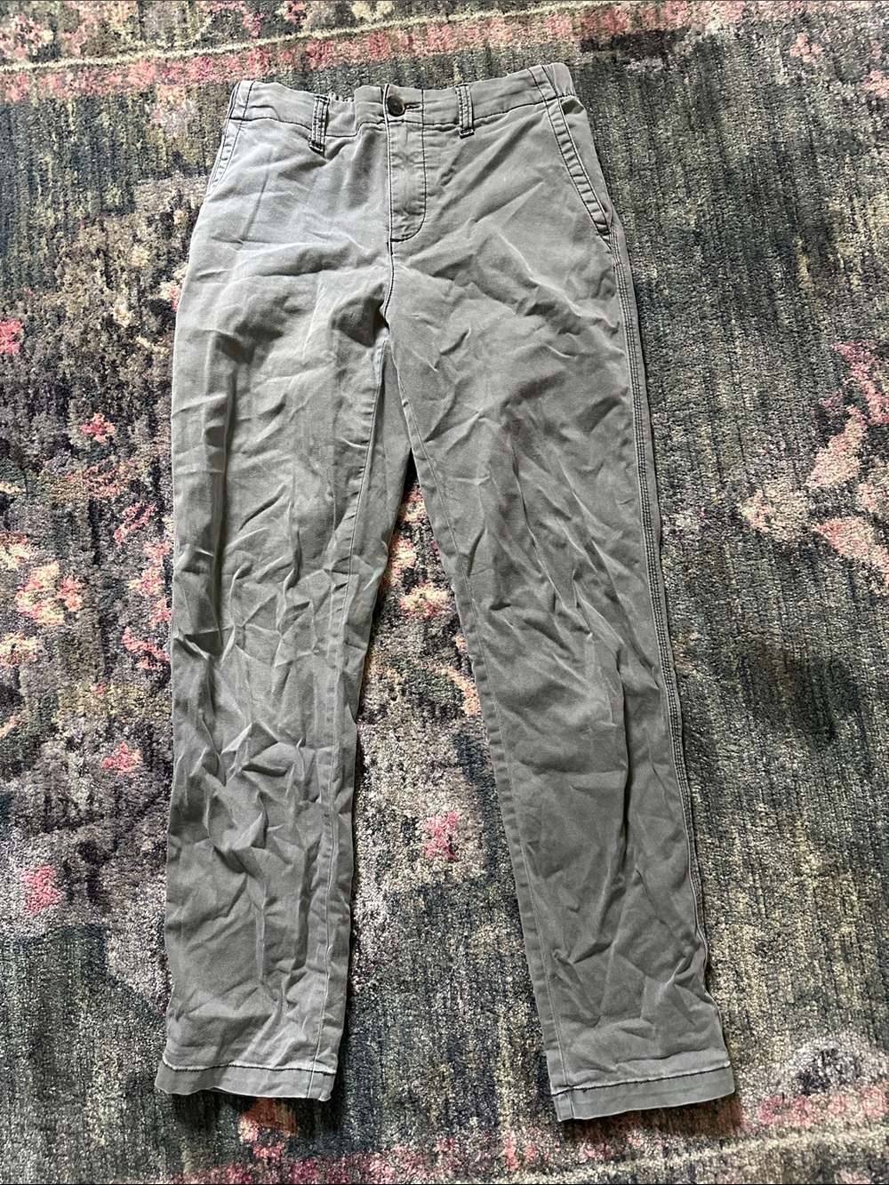 Old Navy Women’s Gray Straight Leg Chino Trousers Business Office Formal Comfy
